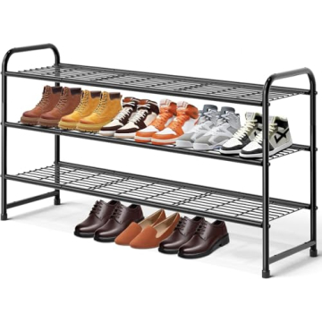 KEETDY 3-Tier Metal Shoe Rack Organizer Holds 24 Pairs