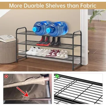 KEETDY 3-Tier Metal Shoe Rack Organizer Holds 24 Pairs