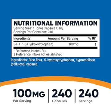 Nutricost 5-HTP 100mg Vegetarian Capsules - Non-GMO & Gluten Free