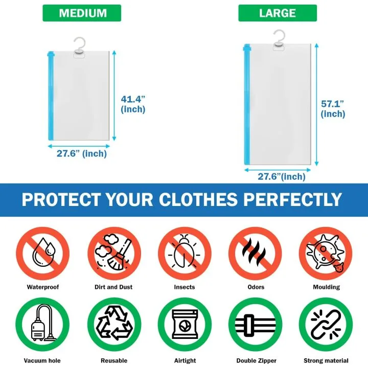 Space Saver Vacuum Storage Bags for Travel 4 Pack