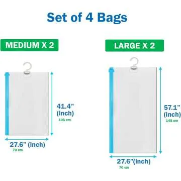 Space Saver Vacuum Storage Bags for Travel 4 Pack