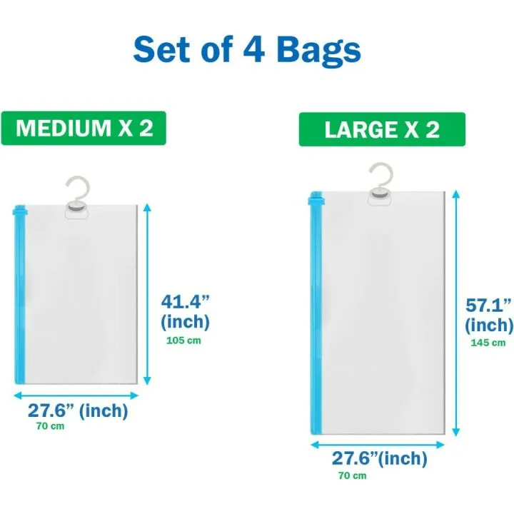 Space Saver Vacuum Storage Bags for Travel 4 Pack