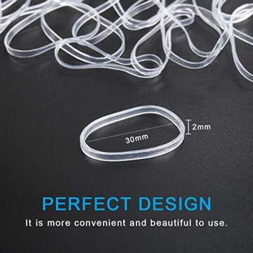 AHIER 2000PCS Clear Elastic Hair Bands, 2mm in Width and 30mm in Length Hair Ties, Disposable Hair H...