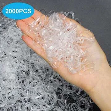 AHIER 2000PCS Clear Elastic Hair Bands – Versatile Hair Ties