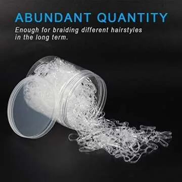 AHIER 2000PCS Clear Elastic Hair Bands – Versatile Hair Ties