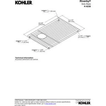 KOHLER K-6238-ST Riverby Sink Rack - Durable Stainless Steel Design for Kitchen Protection