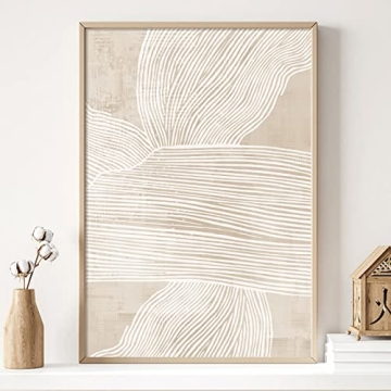 Stunning Abstract Beige Canvas Wall Art 16x24