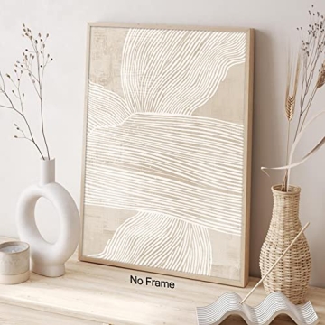 Stunning Abstract Beige Canvas Wall Art 16x24