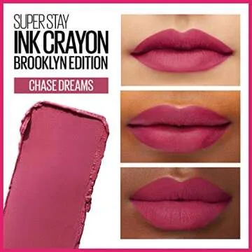 Maybelline New York Maybelline Super Stay Ink Crayon Matte Longwear Lipstick Makeup, Chase Dreams, 0.04 Ounce ., 150 Chase Dreams, 0.04 ounces (Pack of 2)