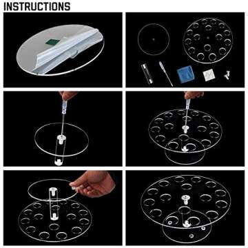 Ice Cream Cone Holder Stand, 16 Holes Clear Acrylic Waffle Cone Holder Display Mini Snow Cones Sushi Hand Rolls Popcorn Candy French Fries Sweets Savory for Kids Parties Anniversaries Decorative