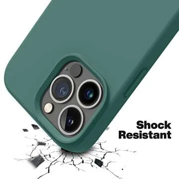 OTOFLY Designed for iPhone 13 Pro Max Case, Silicone Shockproof Slim Thin Phone Case for iPhone 13 ProMax Case 6.7 inch (Midnight Green)