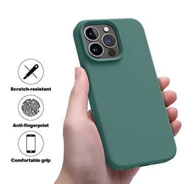 OTOFLY Designed for iPhone 13 Pro Max Case, Silicone Shockproof Slim Thin Phone Case for iPhone 13 ProMax Case 6.7 inch (Midnight Green)