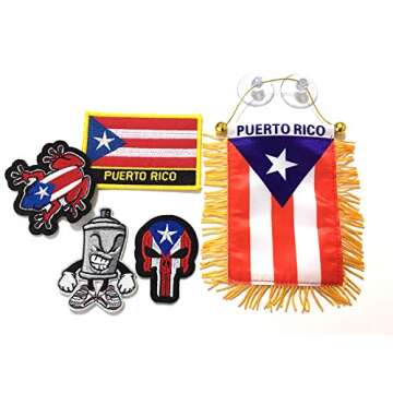 Puerto Rico Boricua Puerto Rican Pack You get The Puerto Rico car Flag Plus Patches Create Design Customize
