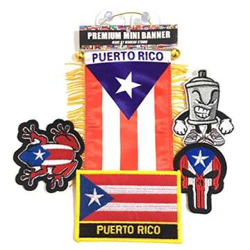 Puerto Rico Boricua Puerto Rican Pack You get The Puerto Rico car Flag Plus Patches Create Design Customize