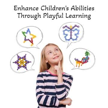 thinkmaster 300 Pieces Interlocking Building Blocks STEM Toys, Educational and Creative Discs for Preschool Boys and Girls Aged 4-8, Safe and Durable Material, Endless Creative Possibilities