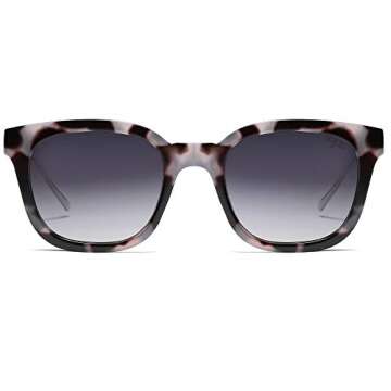 SOJOS Classic Square Polarized Sunglasses Womens Mens Retro Trendy UV400 Sunnies SJ2050, Black Tortoise/Grey