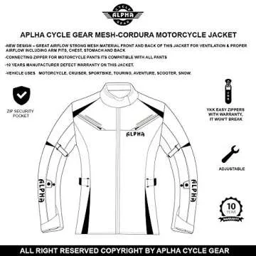 ALPHA CYCLE GEAR Women's All Season Motorcycle Jacket