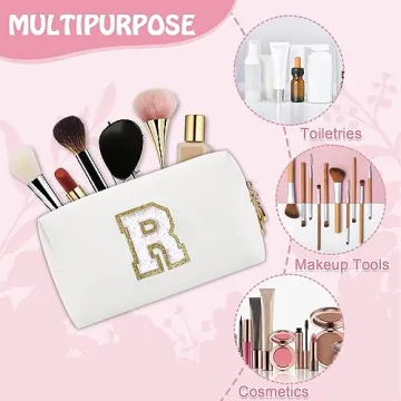 Small Travel Initial Preppy Makeup Bag for Personalized Style