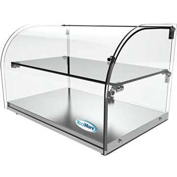 KoolMore - DC-2C 22" Commercial Countertop Bakery Display Case with Front Curved Glass and Rear Door...