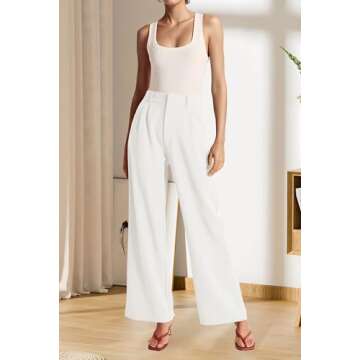 Sarin Mathews High Waisted Wide Leg Pants for Women Business Casual Dress Pant Palazzo Long Work Tro...