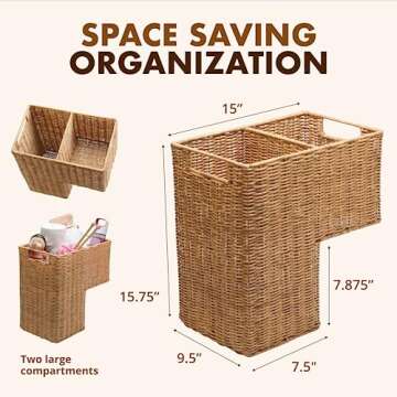 Stylish KOUBOO Wicker Step Basket for Home Organization