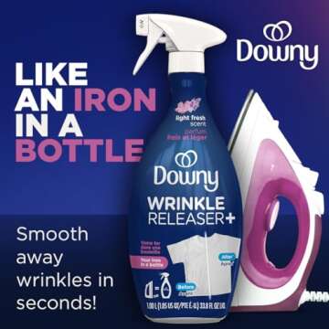 Downy Wrinkle Releaser Spray, All In One Wrinkle Release Spray, Odor Eliminator, Static Remover, Fab...