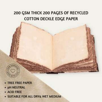 LEATHER VILLAGE Handmade Rustic Vintage Leather Journal - 200 Pages, 8"X6"(A5), Brown - Writing Notebook Sketchbook - Book of Shadows/Spell - Leather Bound Antique Diary