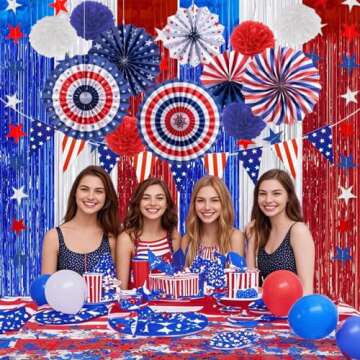 Colorful July 4th Patriotic Party Decoration Set for Festive Gatherings