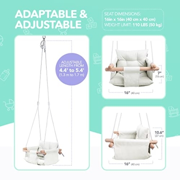 CaTeam Baby Swing - Comfortable Swing with Safety Belt