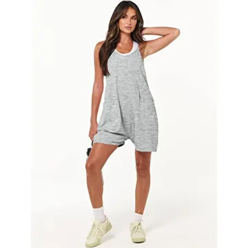 ANRABESS Women's Summer Casual Sleeveless Romper with Pockets