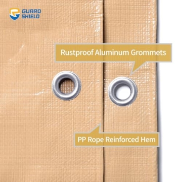 GUARD SHIELD Beige Tarp Heavy Duty Outdoor Tarpaulin Cover