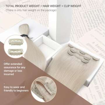 Sunny Hair Clip in Hair Extensions Straight Human Hair Clip in Extensions Remy Clip in Hair Extensio...