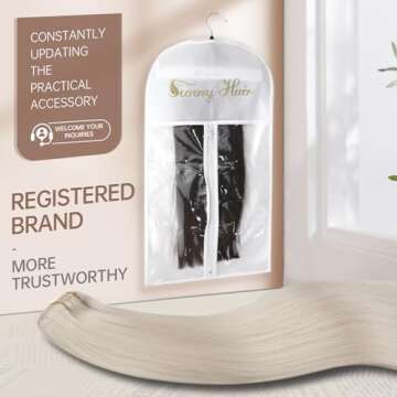 Sunny Hair Clip in Hair Extensions Straight Human Hair Clip in Extensions Remy Clip in Hair Extensions Real Human Hair Extensions Clip ins Platinum Blonde White Color 20inch