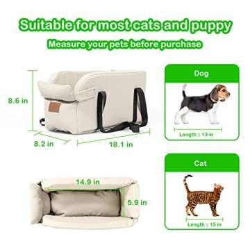 Dog Car Seat Centre Console for Small Pets Up to 22lbs