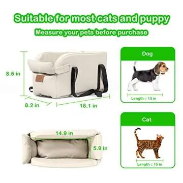 Dog Car Seat Centre Console for Small Pets Up to 22lbs