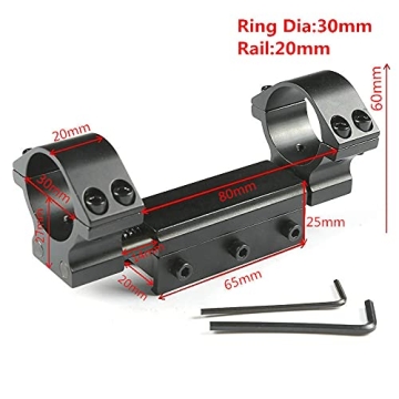 MIZUGIWA Dual Ring Zero Recoil Scope Mount for 20mm Rails