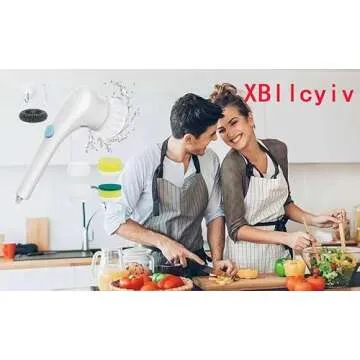 Electric Spin Scrubber - Shower Scrubbe Electric Cleaning Brush Scrub Brush,Portable Scrub Brush Brush Bring 5 Replaceable Brush Heads,Electric Scrubber Handheld Shower Cleaning Brush for Bathroom