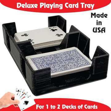 Deluxe Playing Card Tray or Caddy for Card Games Like Canasta, Rummy, UNO and More - Cardian Brand c...