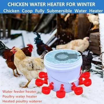 KNEOYR 500W De-icer Submergible Bird Bath Heater Aluminum Cast for Livestock Poultry Horses, Cows, Birds, Wildlife Drinking Indoor Outdoors in Winter with 10 Foot Cord Birdbath Water Heater