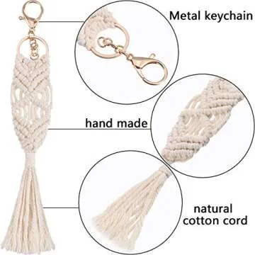 Syhood Macrame Keychains Set of 4 Stylish Gifts