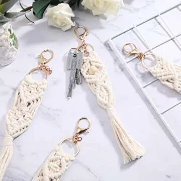 Syhood Macrame Keychains Set of 4 Stylish Gifts