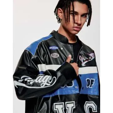 Vamtac Leather Racing Varsity Jacket for Trendy Streetwear