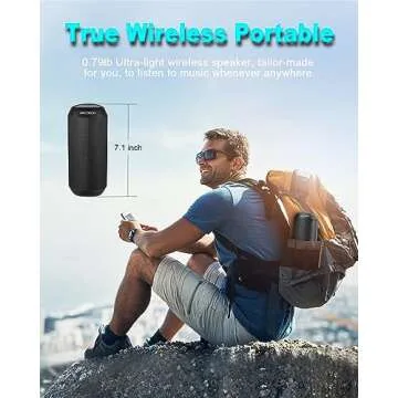 Bluetooth Speaker, Wireless Portable, HD Stereo Sound,with Cool Dynamic LED Lights, IPX4 Waterproof, BT5.3, Dual Surround Pairing, Him Her Man Teens Electronic Gadgets Gifts, for Outdoor Camping Party