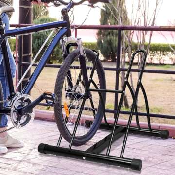ZENY 2 Bike Floor Stand Floor Bicycle Rack, Free Standing Cycling Rack Floor Storage Organizer for Indoor Outdoor Garage
