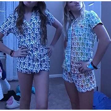 Yiulangde Roller Dupes Rabbit Pajamas Preppy Aesthetic Monkey Pj Sets for women 2 Piece Y2k Short Sleeve Button Down Pjs Shorts Pajama Set