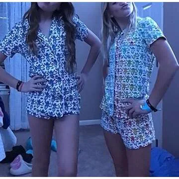 Yiulangde Roller Dupes Rabbit Pajamas Preppy Aesthetic Monkey Pj Sets for women 2 Piece Y2k Short Sleeve Button Down Pjs Shorts Pajama Set