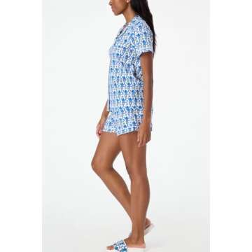 Yiulangde Roller Dupes Rabbit Pajamas Preppy Aesthetic Monkey Pj Sets for women 2 Piece Y2k Short Sleeve Button Down Pjs Shorts Pajama Set