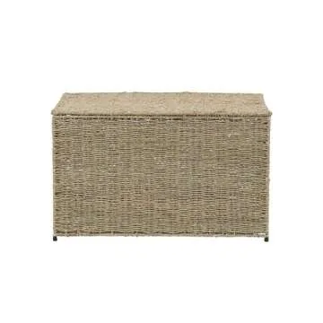 Large Decorative Wicker Storage Chest with Lid for Home