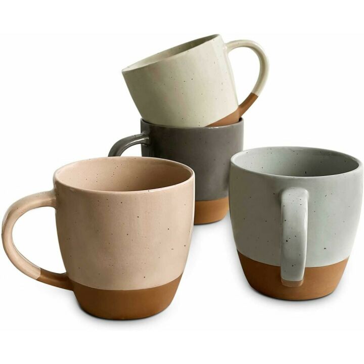 Mora Ceramic Latte Mug Set - 16oz Stylish Coffee Cups