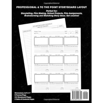 Blank Storyboard: Notebook Sketchbook Template Panel Pages for Storytelling & Layouts: 200+ Pages wi...